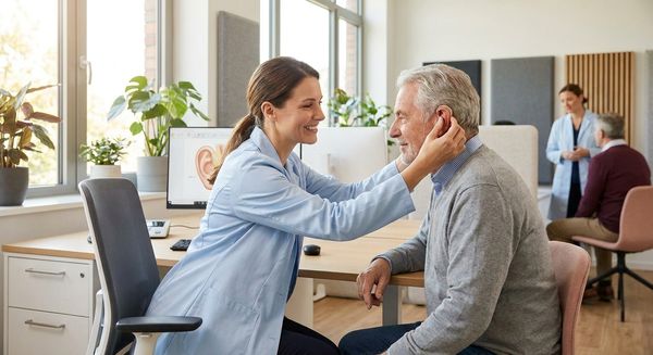 Hearing aid fitting at our Wesley Chapel office