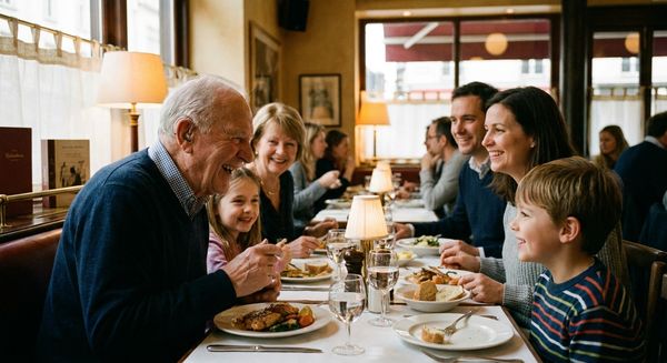 Happy patient trying hearing aids during a risk-free trial