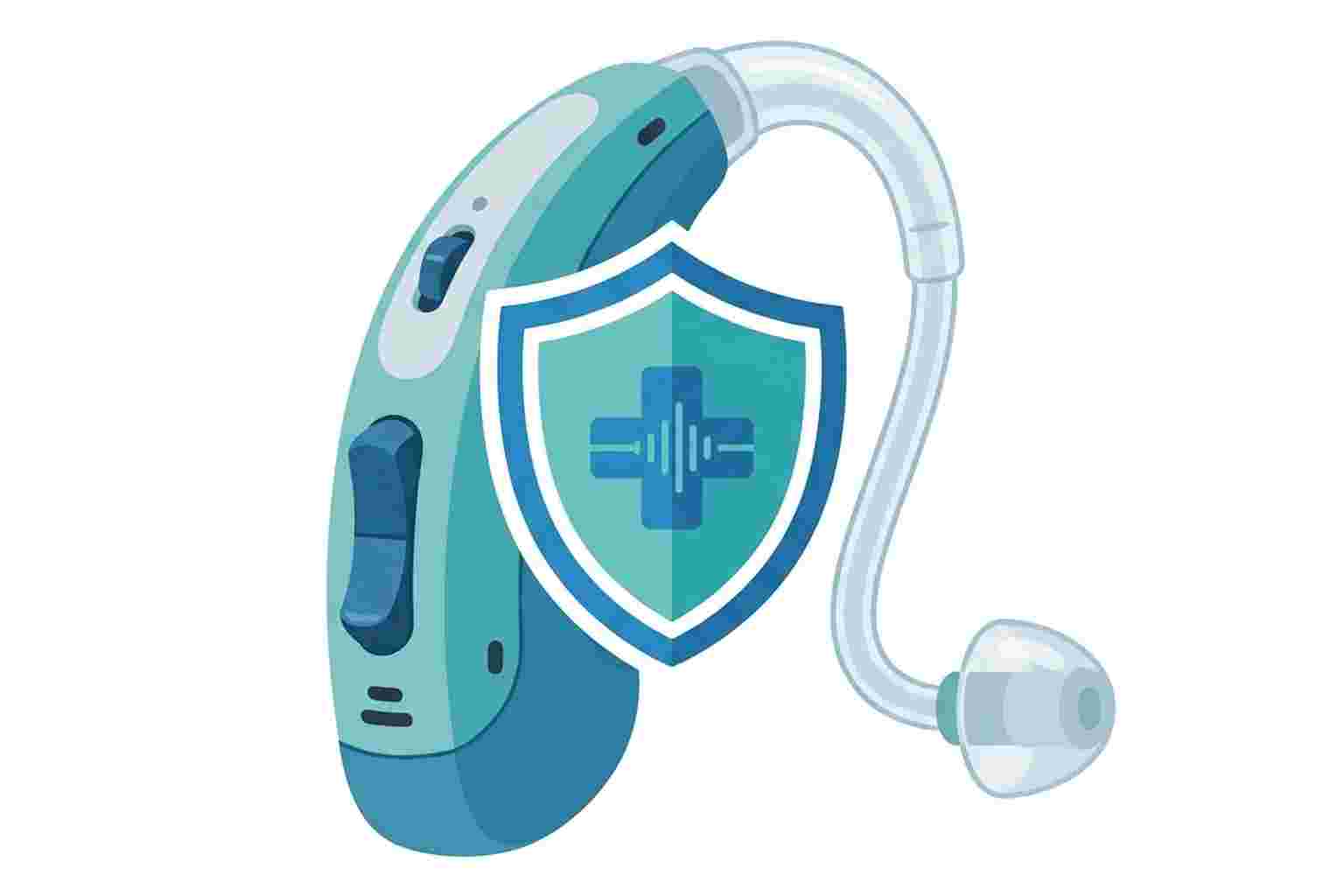 Hearing aid warranty coverage guide with a hearing specialist explaining device protection