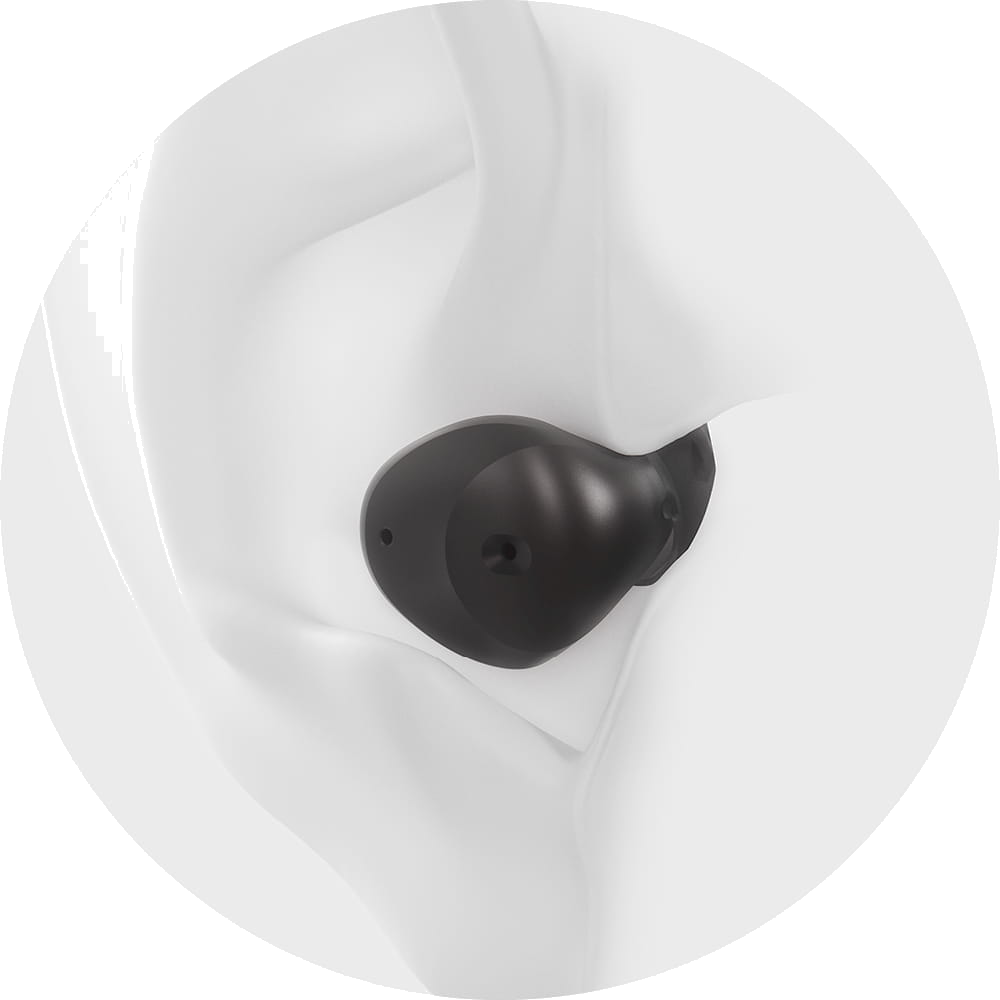 Signia Active Pro IX earbud-style hearing aid in the ear