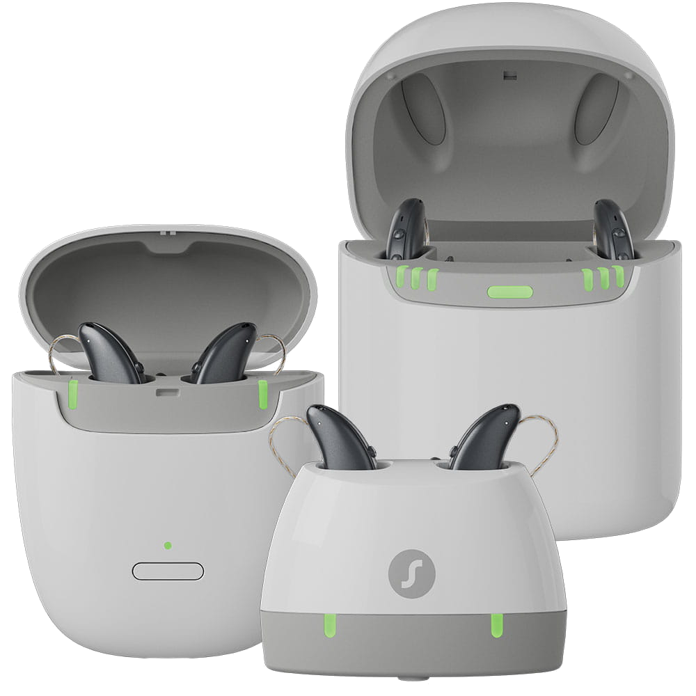 Signia Charge&Go charger options: Standard, Portable, and Dry&Clean