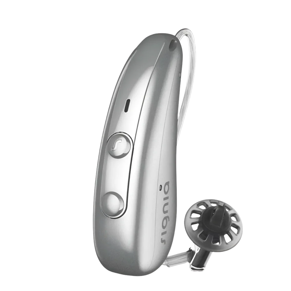 Signia Pure Charge&Go BCT IX rechargeable hearing aid in charging case