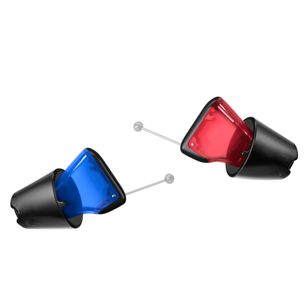 Signia Silk IX CIC hearing aids in charging case