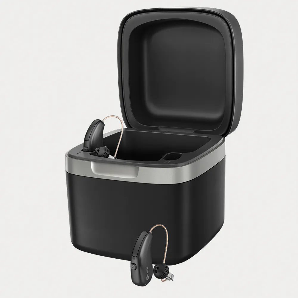 The Widex Allure Charge&Clean charger
