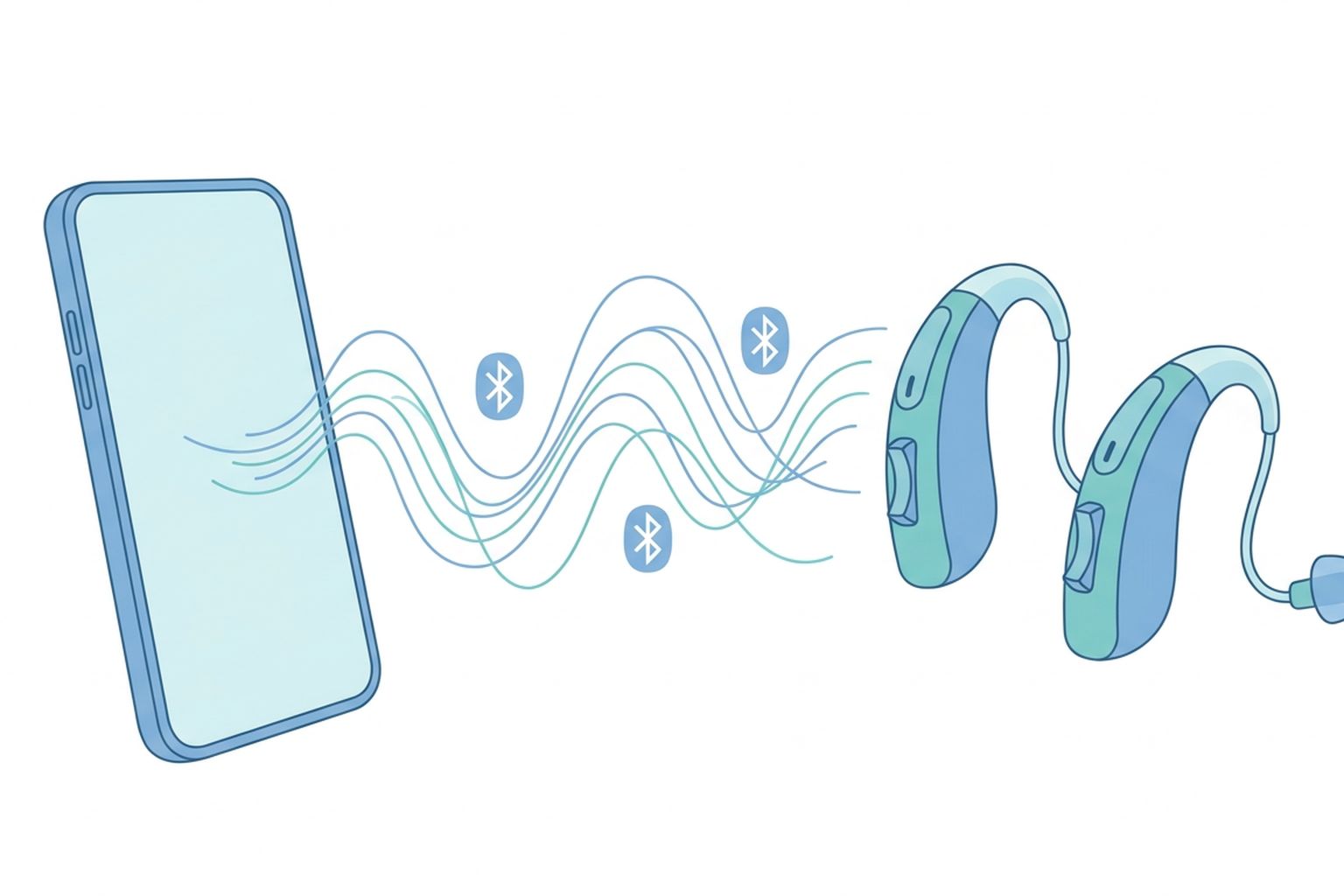 Smartphone streaming audio to two hearing aids via Bluetooth
