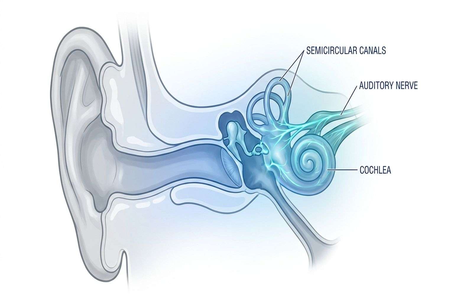Audiologist examining patient ear for sudden hearing loss diagnosis and treatment