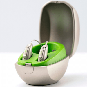 Phonak Marvel hearing aids in charger case